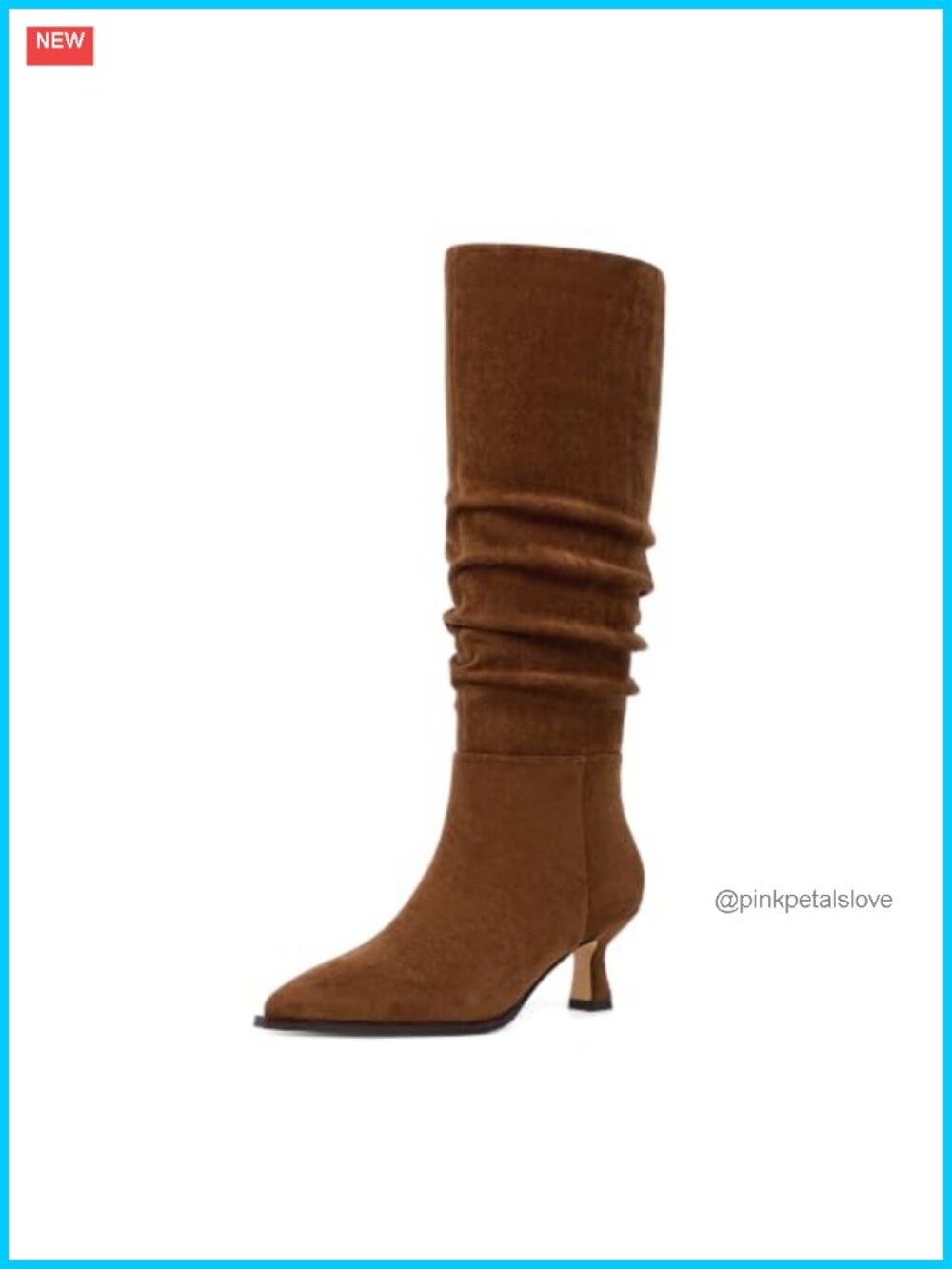 Knee High Kitten Heel Pointed Toe Faux Suede Women's Boots